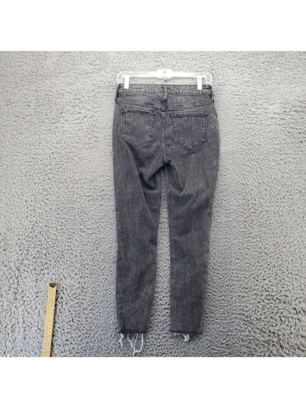 Old Navy Jeans Womens 4 Black Rockstar Super Skinny High Rise Button Fly *Read*
